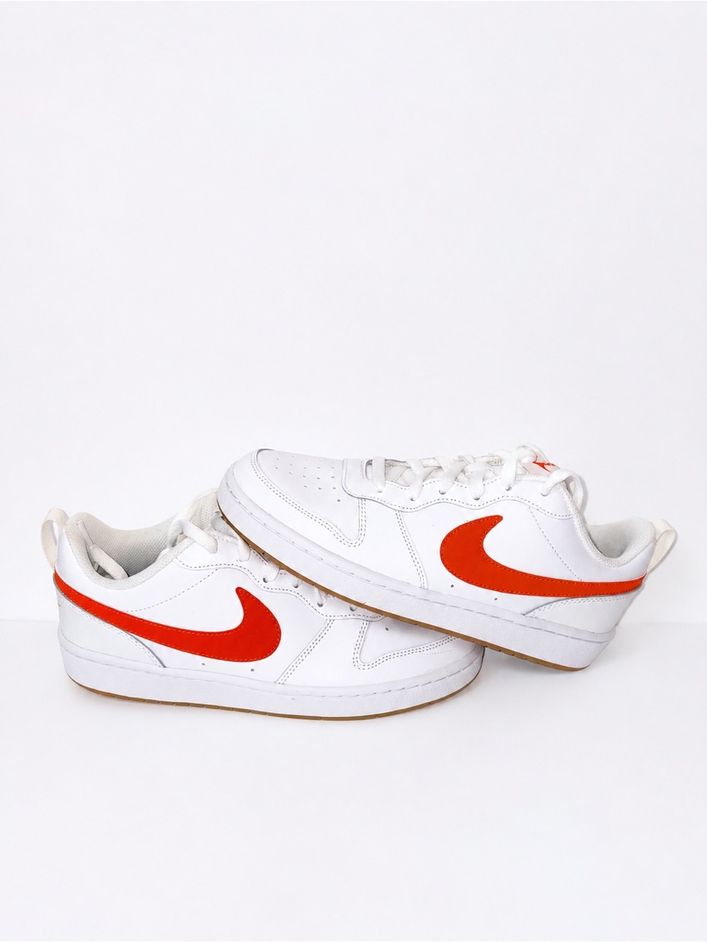 Nike Court Borough Low 2 GS White Orange Gum Sneakers Size 7Y Women’s 8.5